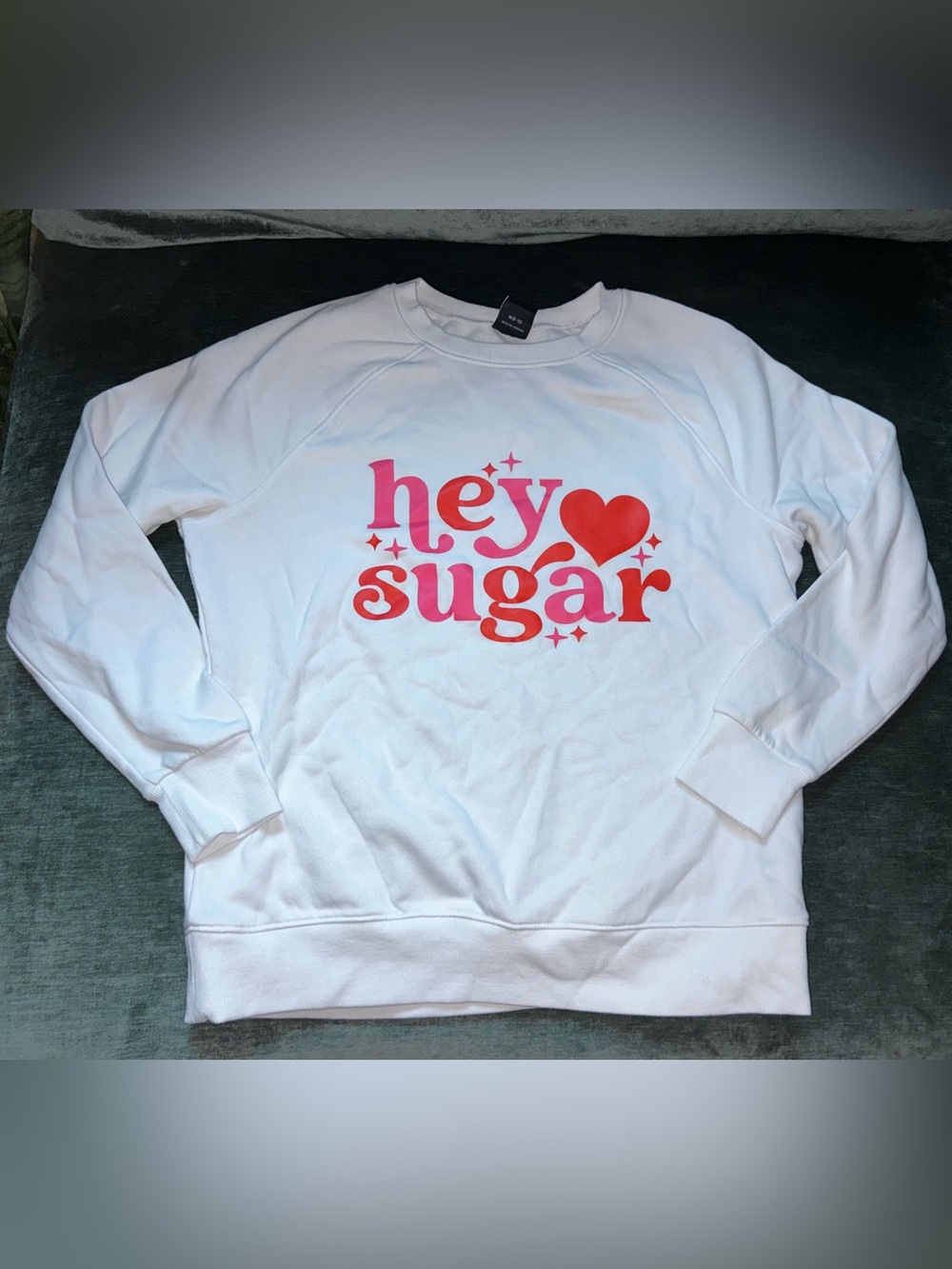 White "Hey Sugar" Graphic Sweatshirt